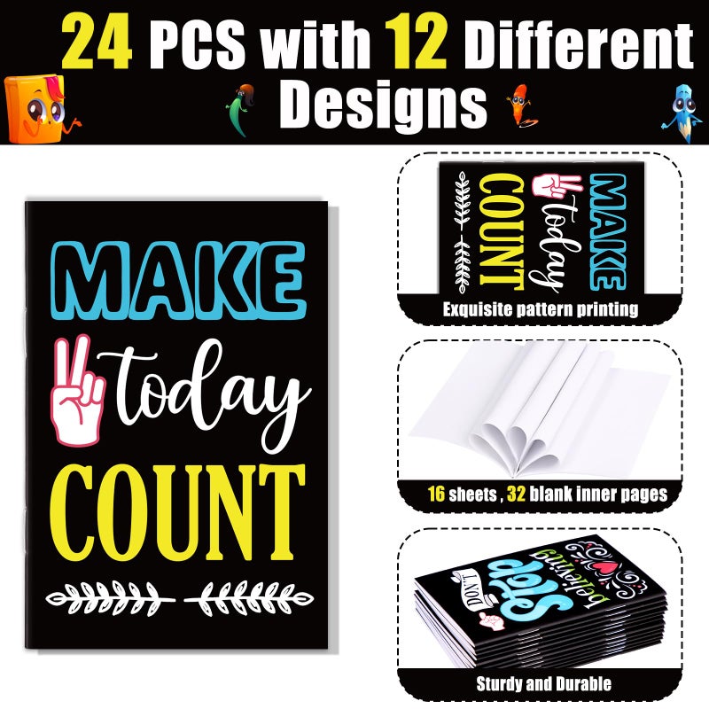 Renbuzhu 24PCS Mini Inspirational Notebooks Party Favors - Motivational Journals Pocket Notepads Bulk for Appreciation, Graduationï¼ŒOffice Gifts Party Suppliesï¼ˆ12 Stylesï¼‰ - Image 3