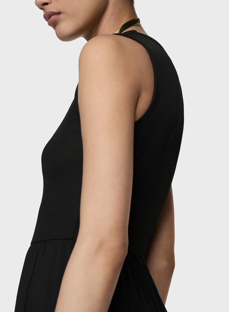 MANGO Sleeveless Pleated Dress