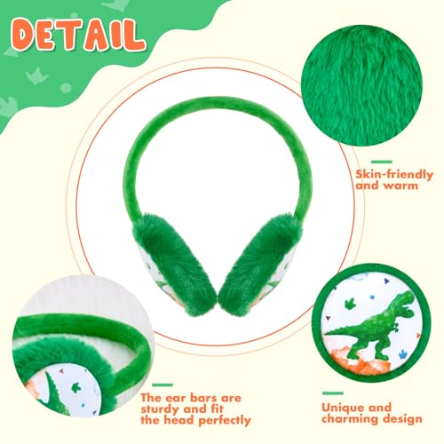 WAWSAM Kids Earmuffs Warmer Ear muffs Winter Fleece Earmuffs Warm Ear Covers for Toddle Girls Boys (Green) - Image 2
