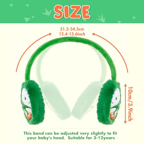 WAWSAM Kids Earmuffs Warmer Ear muffs Winter Fleece Earmuffs Warm Ear Covers for Toddle Girls Boys (Green) - Image 3