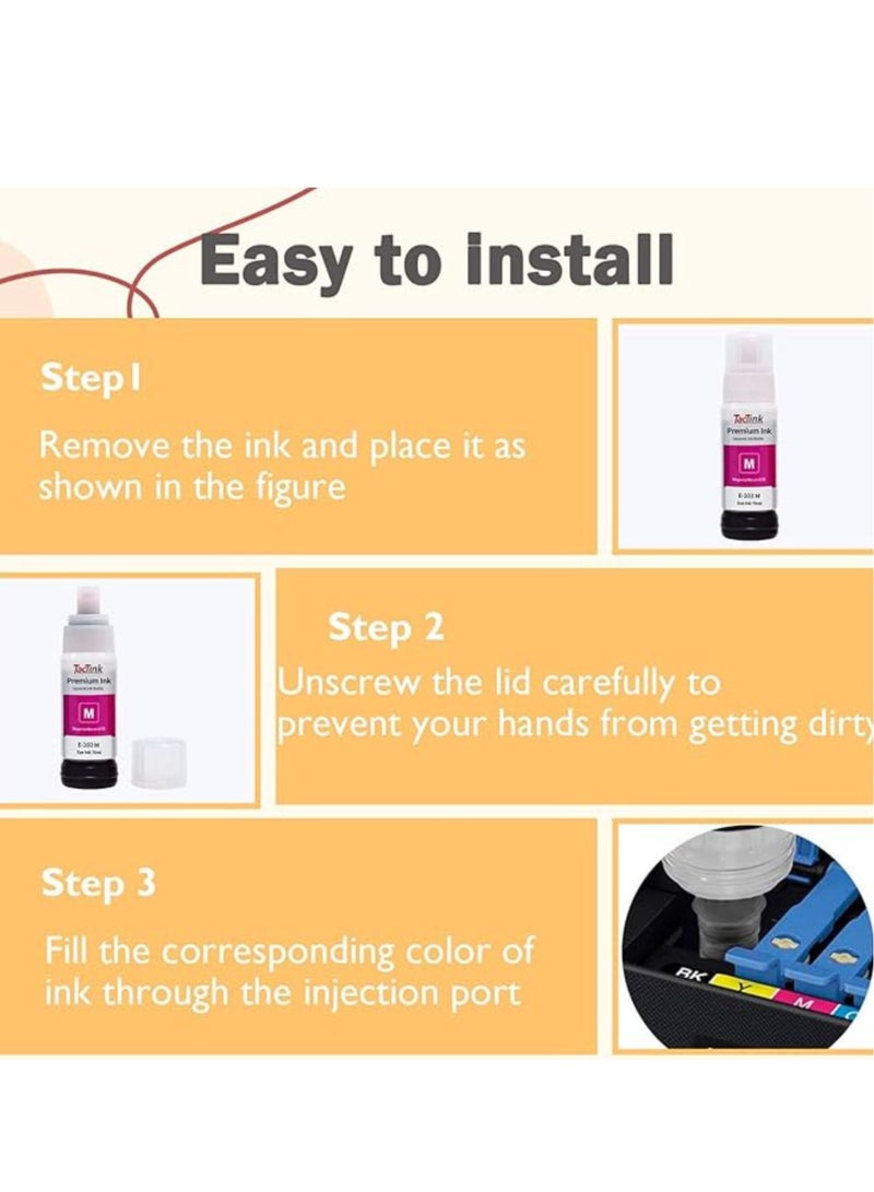 Terabyte GI-40 لطابعة بيكسما G6040 G5040 GM2040 حزمة 4 ألوان أسود/سماوي/ماجنتا/أصفر - Image 5