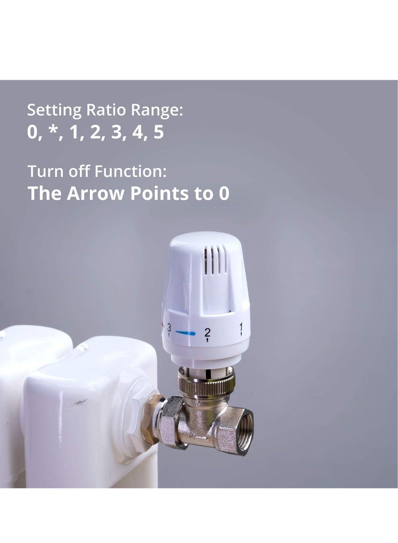 Thermostatic Radiator Valve 2Pcs Thermostatic Valves Head Only Radiator Thermostat Head M30 x 1.5 Standard Radiator Valves Replacement Head for Home Office - Image 3