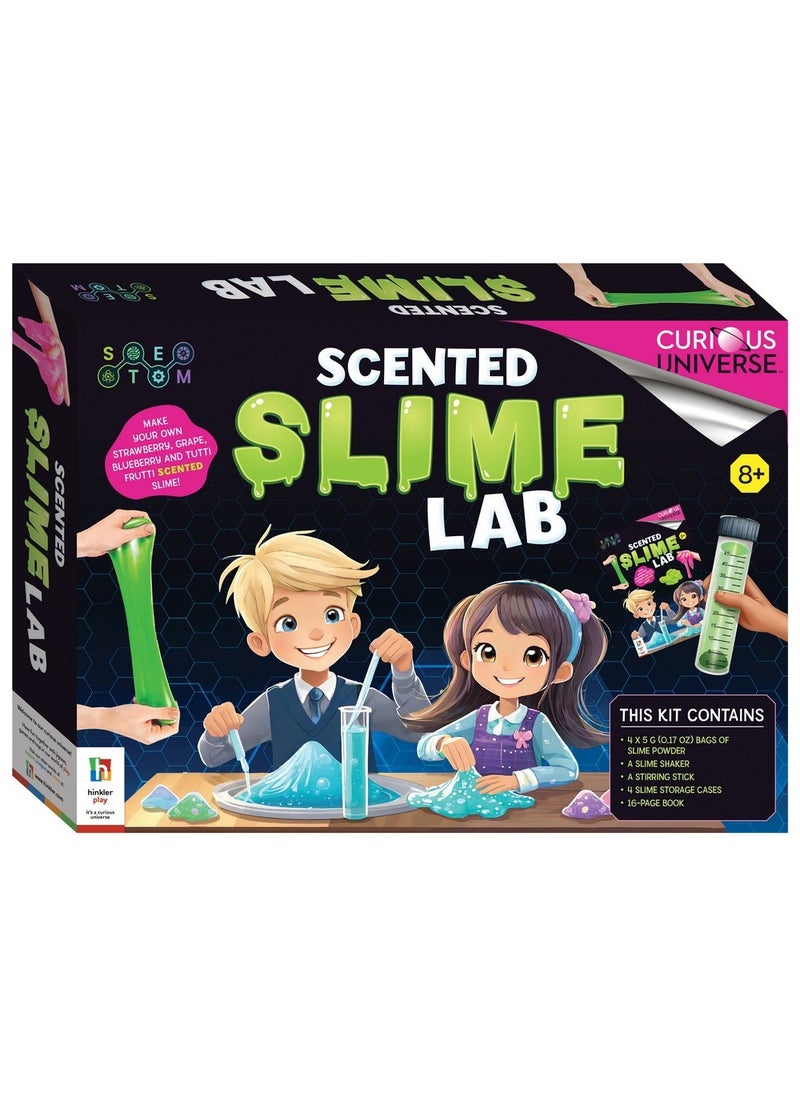 Hinkler - Hinkler Curious Universe Scented Slime Creation Lab - DIY Slime Making Kit includes a 16-page book, slime powders, a slime shaker, stirring stick, and 4 display containers, Fun Scented Slime Projects, Slime Texture Exploration - Image 1