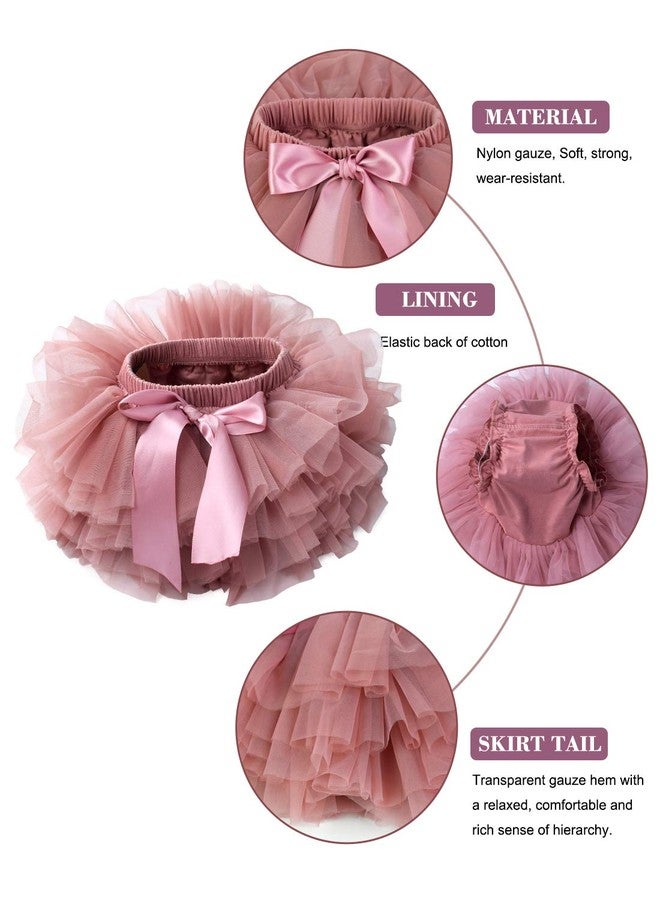 Tutu.kk Toddle Tutu Skirt for Baby Girl with Diaper Cover, Soft Baby Tutu Dress 0-6months with Flower Headband, 1-beansand, 0-3 Months - Image 4