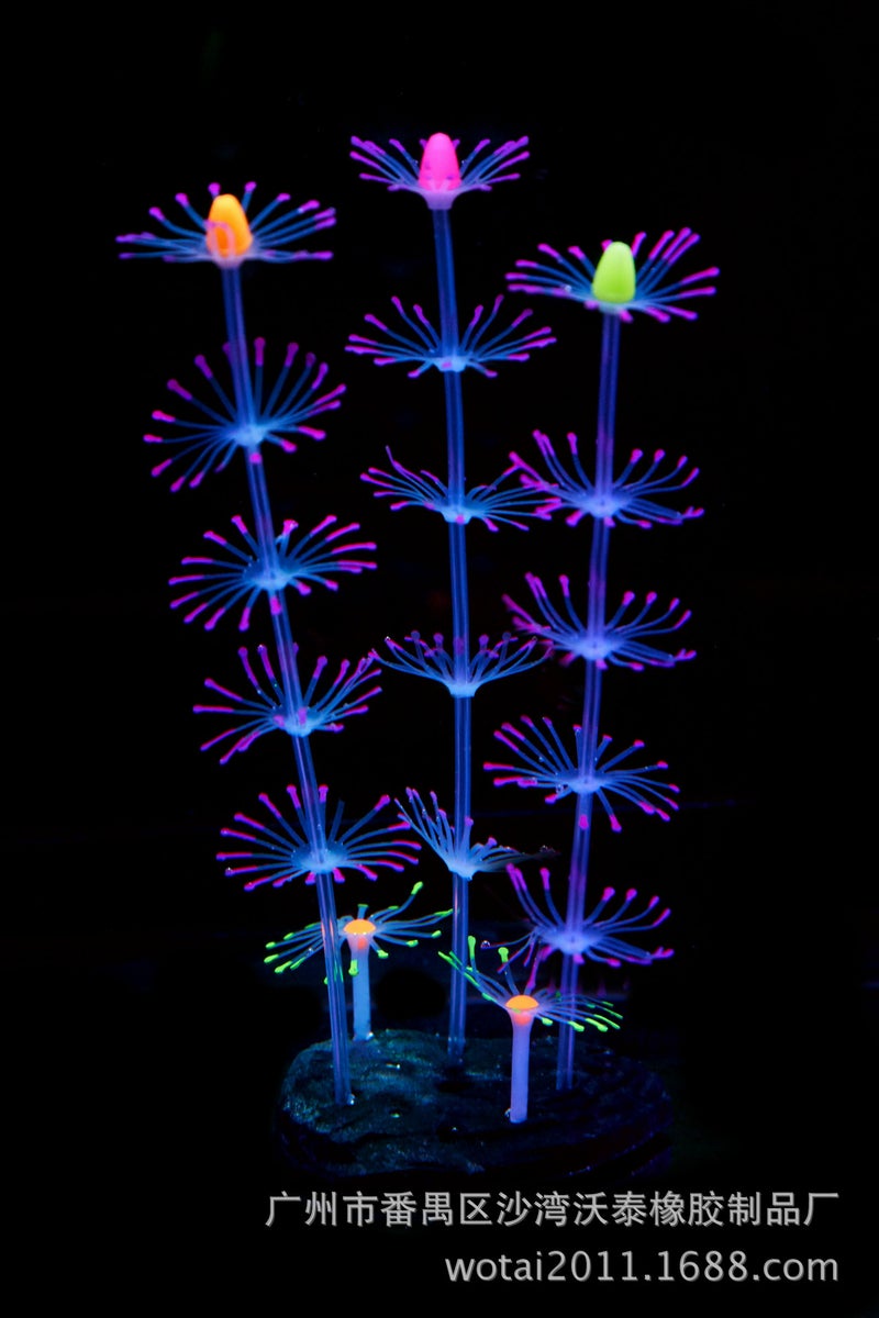 Generic Glowing Silicone Coral Aquarium Decor Purple 