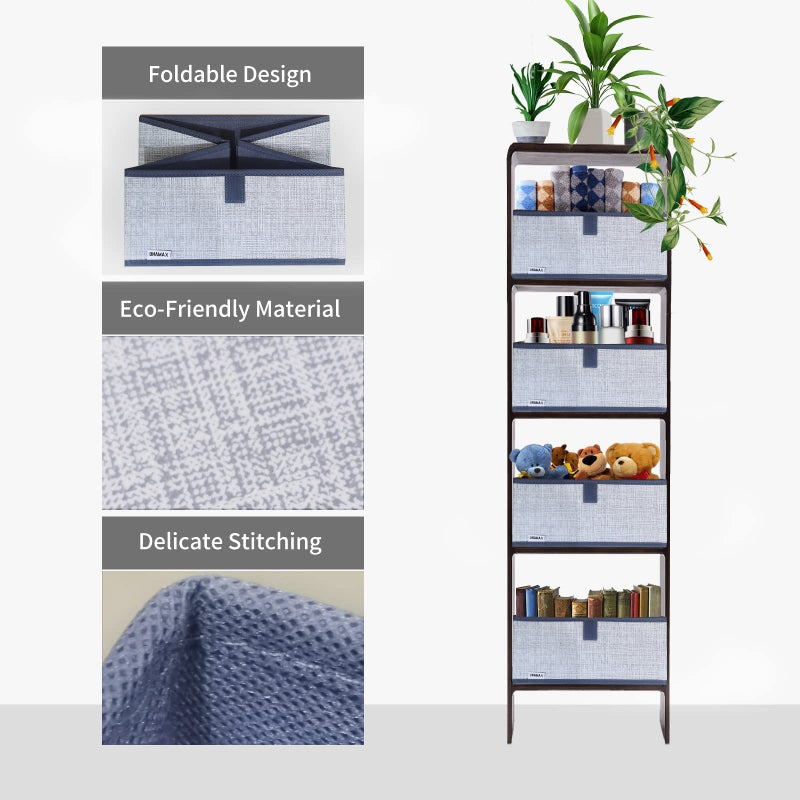 UNAMAX UNAMAX 3 Packs Closet Storage Bins - Trapezoid Large Storage Box - Foldable Fabric Baskets for Organizing Clothes - Baby Toiletry  Toys  Towel  DVD  Book (1# Dark Grey  11.6 x 11.6 x 7.9 inches) - Image 4