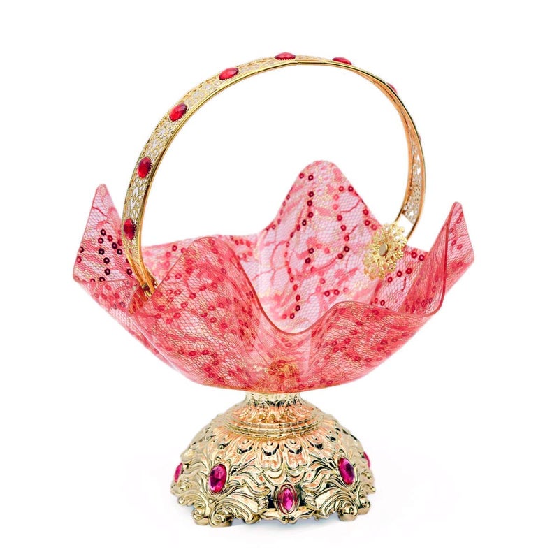 JENY Wedding Ceremony Fruit Plate Candy Food Dish Tableware Function Decoration Red Big - Image 1