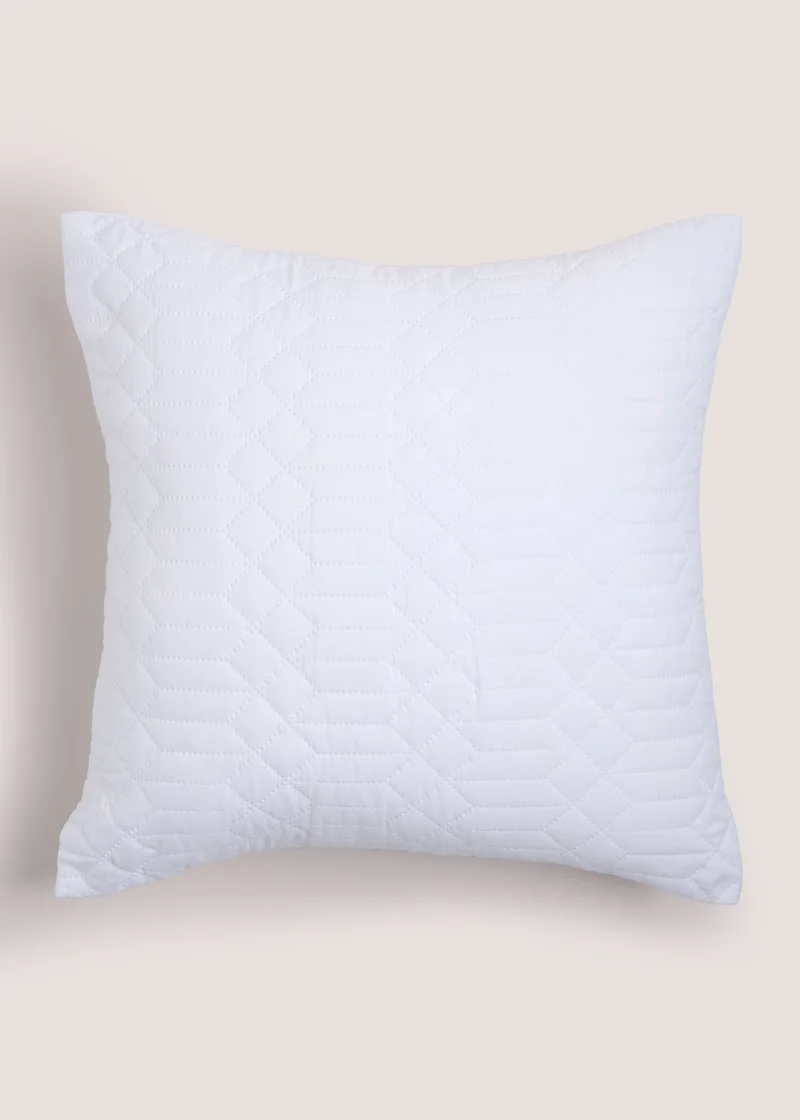 Matalan White Geo Print Pinsonic Cushion (40cm x 40cm)