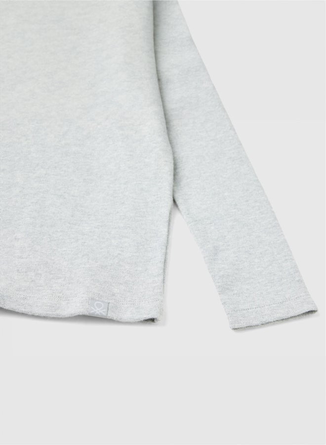Benetton Girls Ribbed Knit Turtle Neck T-Shirt - Image 3