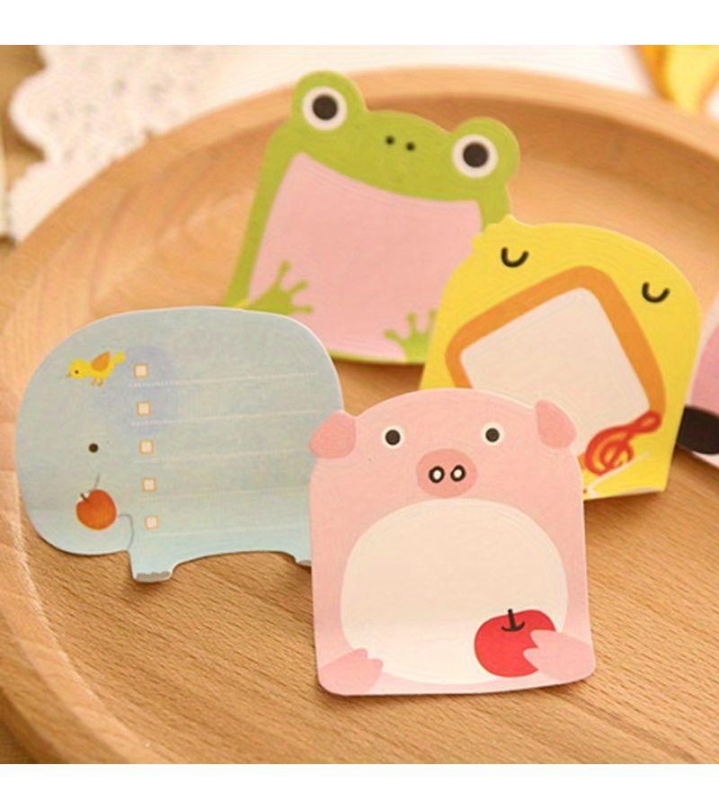 10 Pcs Random Style Cartoon Animal Sticky Note Set Creative Memo Pads Message Reminder Notebooks 200 Sheets Total For School And Office Supplies - Image 4
