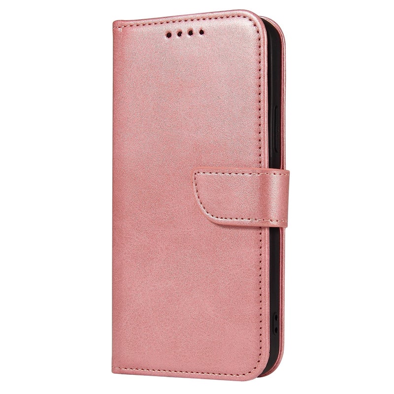BURAQ Case Cover For iPhone 13 Calf Texture Buckle Horizontal Flip Leather Case with Holder & Card Slots & Wallet(Rose Gold) - Image 2