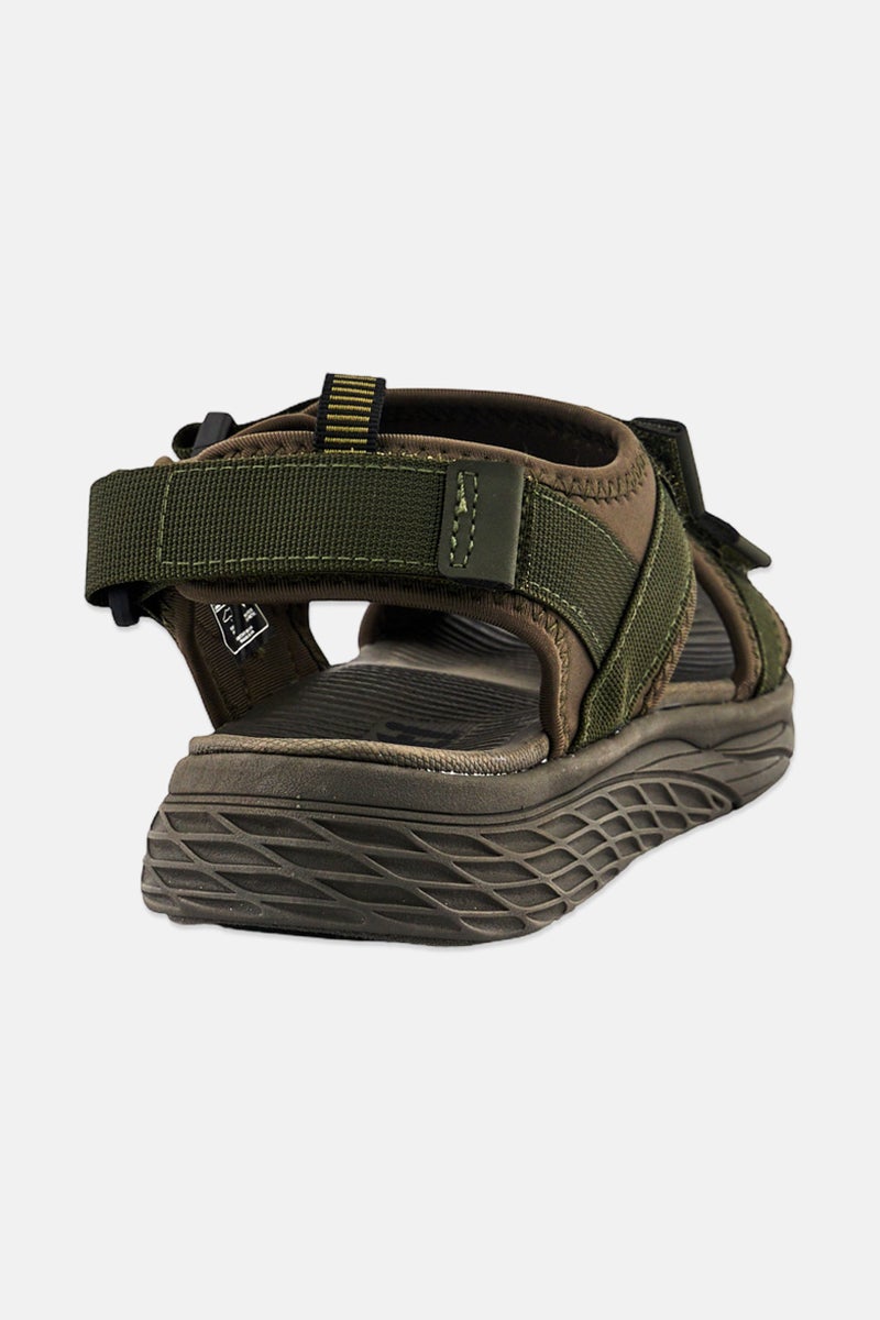 Xti Men Brand Logo Velcro Closure Sandals, Dark Olive - Image 2