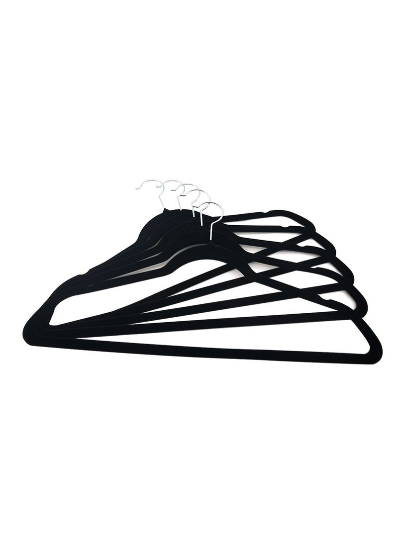 30-Piece Eco-Friendly Non-Slip Velvet Hangers with Stainless Steel Hooks – Black Adult Clothing Hanger Set - Image 2