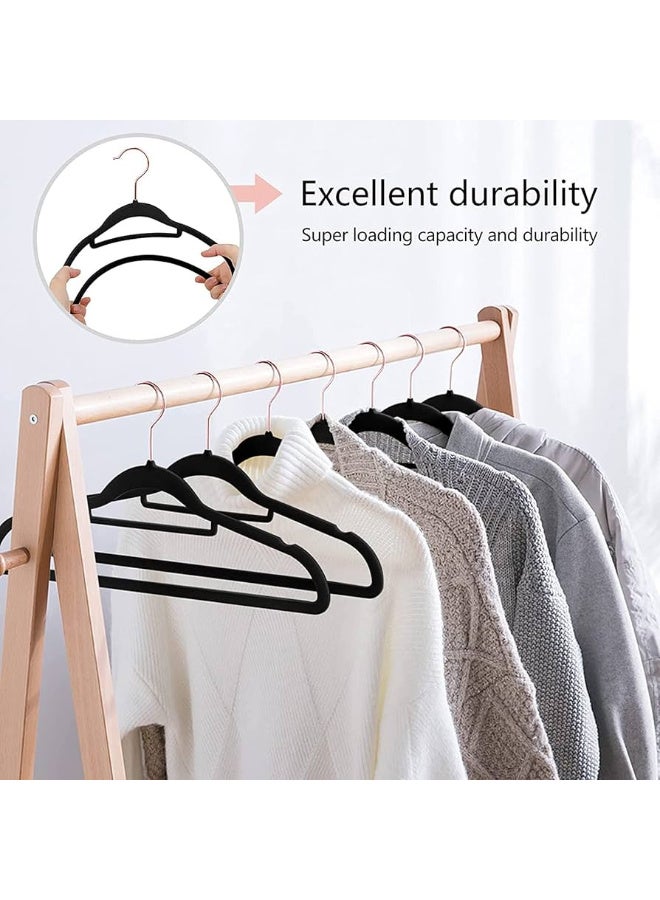 30-Piece Eco-Friendly Non-Slip Velvet Hangers with Stainless Steel Hooks – Black Adult Clothing Hanger Set - Image 5