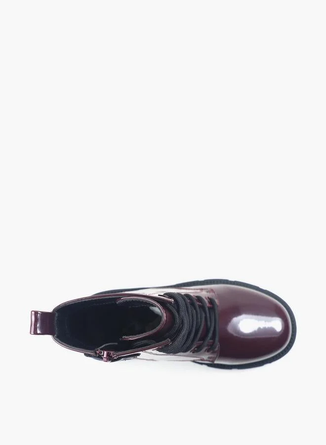 Gap BURGUNDY Girls ASPEN Lace-Up Ankle Boots for Women | Best Price UAE