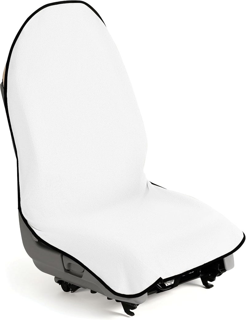 Delfino Waterproof Sweat Towel Car Seat Cover, 1 Pcs Sweat Car seat Protector, Universal Fit Anti-Slip Bucket Seat Protector for Cars, Great for Swimming Yoga Gym Workout, for Car Truck SUV (White) - Image 1