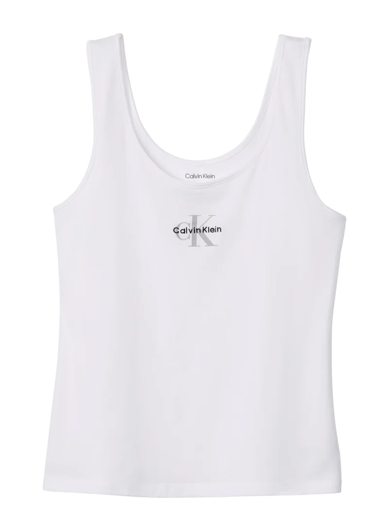 Calvin Klein Classic White Tank Top - Cotton Stretch Lounge for Women | Best Price UAE