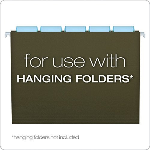Pendaflex 42BLU Hanging File Folder Tabs, 1/5 Tab, Two Inch, Blue Tab/White Insert (Pack of 25) - Image 5