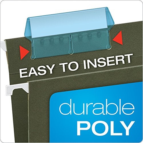 Pendaflex 42BLU Hanging File Folder Tabs, 1/5 Tab, Two Inch, Blue Tab/White Insert (Pack of 25) - Image 4