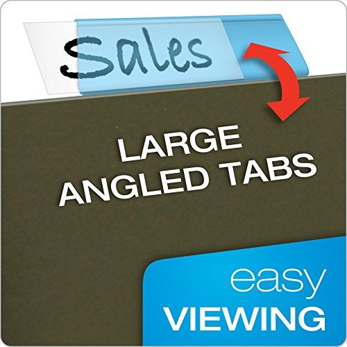Pendaflex 42BLU Hanging File Folder Tabs, 1/5 Tab, Two Inch, Blue Tab/White Insert (Pack of 25) - Image 3