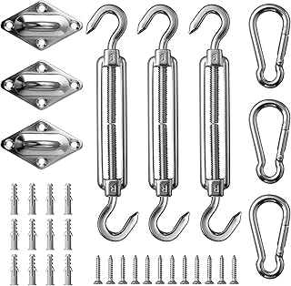 DOEWORKS DOEWORKS Shade Sail Hardware Sun Shade Sail Kit 6 Inch Heavy-Duty Stainless Steel Sets for Triangle Shade Sails Outdoor  - Image 1