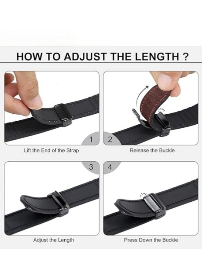 Angola Panda Magnetic Leather Watch Band for Apple Watch Ultra, 49mm/46mm/45mm/44mm/42mm - Magnetic Buckle Replacement Genuine Leather Strap for Apple Watch Series, brown  - Image 5