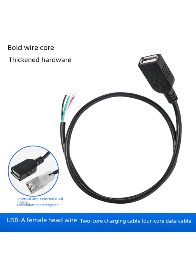 Usb Wire Semi-finished 2-core Charging Wire 4-core Data Wire Usb Male Female Single Wire Power Wire Usb Wire-Color:4 Core USB Male 1 M  - Image 4