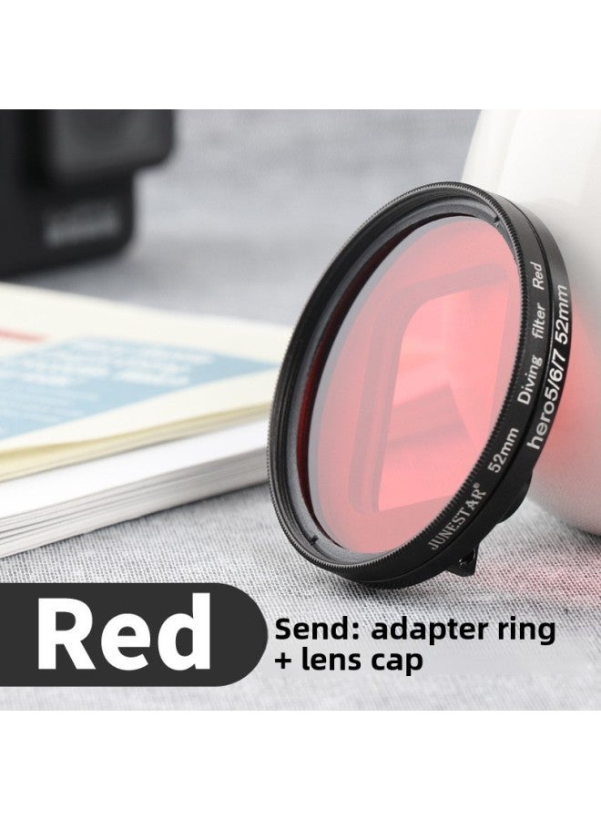 For GoPro Hero7/6/5 Camera Accessories CPL Polarizer Outdoor Dimming ND Filter Red Diving-Color:Dive Red Filter + Adapter Ring + Lens Cap  - Image 1