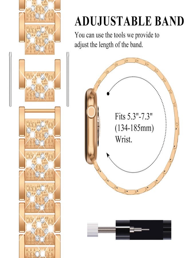 Kades أساور KADES النحيفة متوافقة مع ساعة آبل 38mm 40mm 41mm 42mm(S11/10) للنساء، سوار رفيع أنيق مصمم من الفولاذ المقاوم للصدأ، حزام معدني لساعة iWatch سلسلة 11 10 9 8 7 6 5 4 3 2 1، ذهب وردي - Image 4