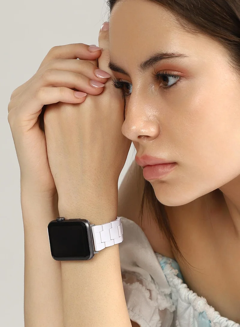صوص هاوت حزام ساعة نسائي H-Link - أبيض طباشيري