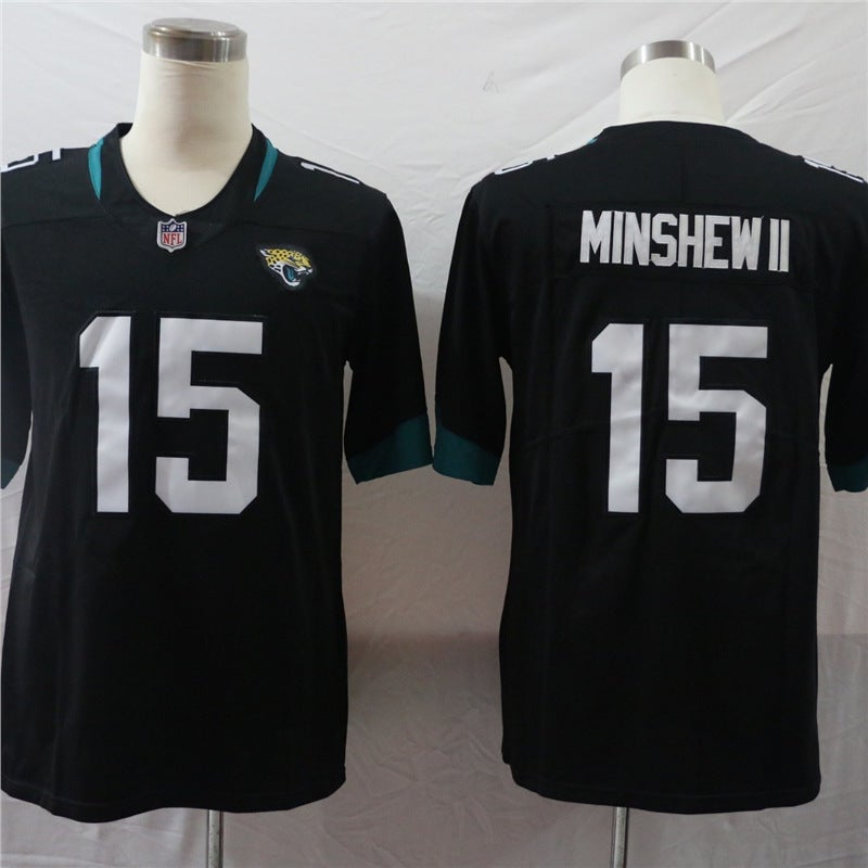 Jaguars Retro Embroidered Rugby Jersey American Jersey Legend Second Generation Short-Sleeved T-Shirt 15 # 21 # 27 - Image 3
