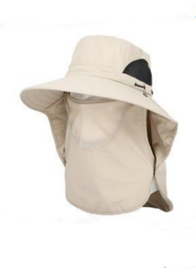 UV-Protection Hat Hiking Hat with Removable Mesh Face Neck Flap Cover Fishing Cap for Man Women Light - Image 1