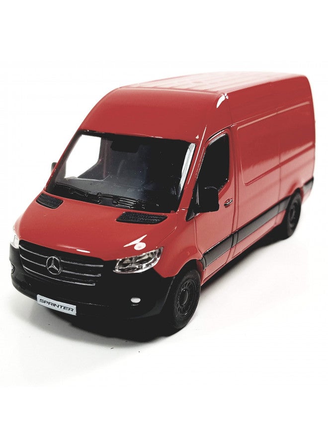 Kinsmart KiNSMART 2019 Mercedes-Benz Sprinter Cargo Van Fire Engine Red 1:48 O Scale Die Cast Metal Model Toy Car w/Pullback Action  - Image 1