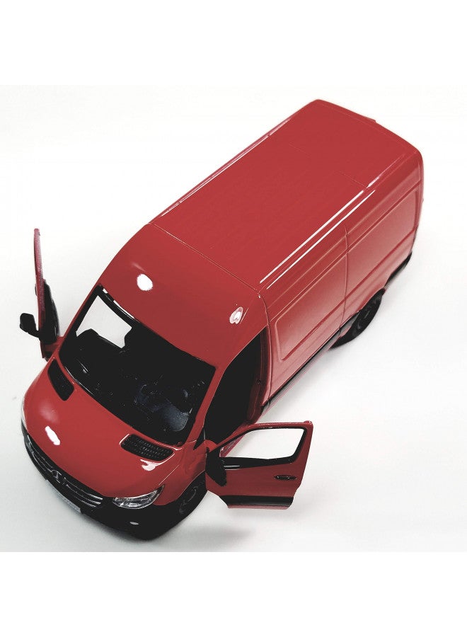 Kinsmart KiNSMART 2019 Mercedes-Benz Sprinter Cargo Van Fire Engine Red 1:48 O Scale Die Cast Metal Model Toy Car w/Pullback Action  - Image 2