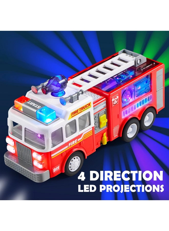 JOYIN LED Fire Truck Toy for Toddlers - LED Projections & Sirens, Bump and Go Fire Engine Trucks with Mode Switch & Volume Control, Boys&Girls Firetruck, Kids Birthday - Image 4