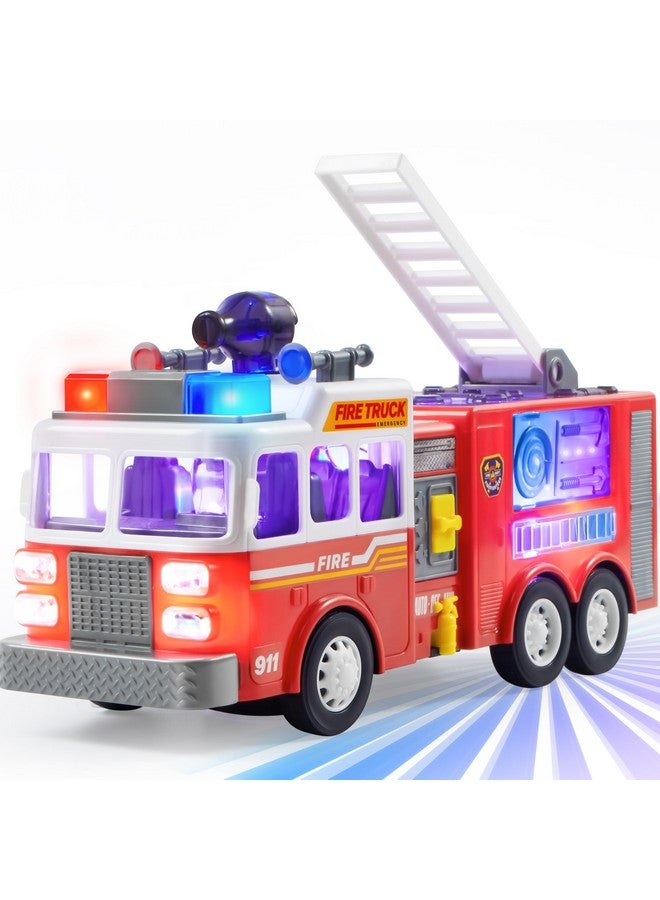 JOYIN LED Fire Truck Toy for Toddlers - LED Projections & Sirens, Bump and Go Fire Engine Trucks with Mode Switch & Volume Control, Boys&Girls Firetruck, Kids Birthday - Image 1