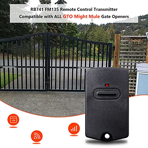 Cooouds RB741 for Mighty Mule Gate Opener Remote, 318MHZ Gate Remote Control for GTO Gate Openers, 9 Dip FM135 Gate Transmitter for MM371W MM572W etc. Gate Clicker Garage Door Entry Controller (3 Pack) - Image 2