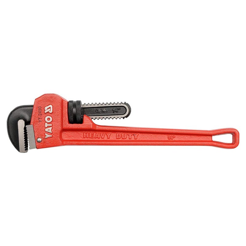 Yato Yato YT2487 Pipe Wrench 8inch CoMo Hook Jaw Aluminum Handle Pipe Wrench Adjustable Heavy Duty Light Weight Hydraulics Tools 250mm1200mm Industrial Tools Wrenches Too Kit ToolSet Hand Tool - Image 1
