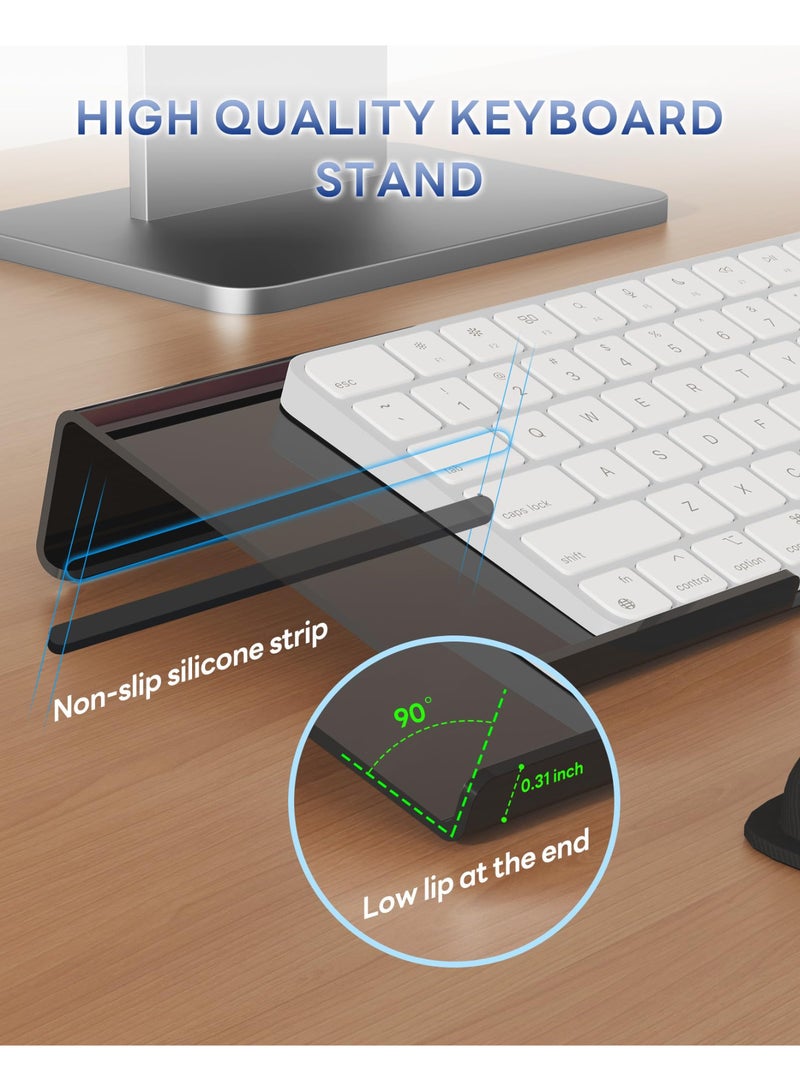 Black Ergonomic Acrylic Computer Keyboard Wrist Rest Stand with Memory Foam Pad for Desktop - Image 5