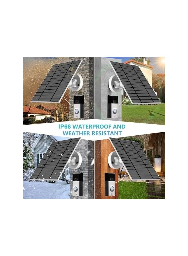 6W solar panle for doorbell battery charging, IP66 waterproof, compatible with ring video doorbell 2, video doorbell 3/3 plus，video doorbell 4/4 Plus, Doorbell 2K Camera  - Image 4