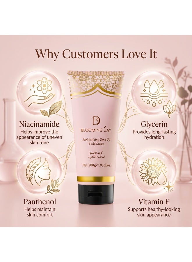 BLOOMING DAY Soft Glow Body Cream 200g – Moisturizing Tone-Up Body Cream with Instant Glow, Lightweight Hydration & Smooth Finish - Image 5