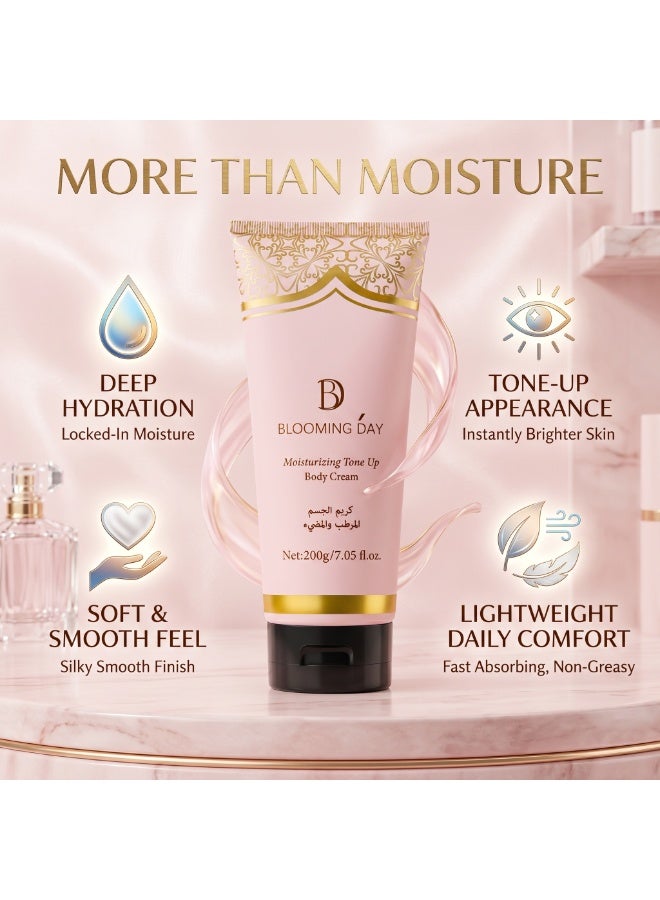 BLOOMING DAY Soft Glow Body Cream 200g – Moisturizing Tone-Up Body Cream with Instant Glow, Lightweight Hydration & Smooth Finish - Image 2