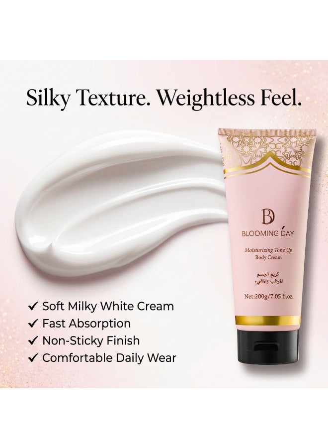 BLOOMING DAY Soft Glow Body Cream 200g – Moisturizing Tone-Up Body Cream with Instant Glow, Lightweight Hydration & Smooth Finish - Image 3