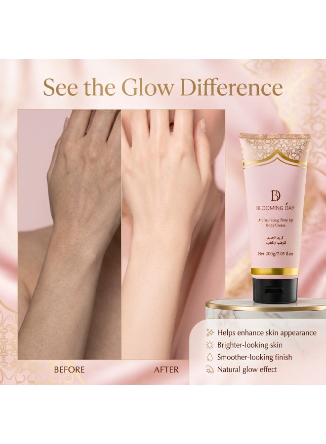 BLOOMING DAY Soft Glow Body Cream 200g – Moisturizing Tone-Up Body Cream with Instant Glow, Lightweight Hydration & Smooth Finish - Image 4
