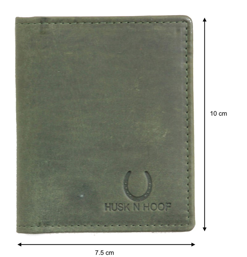 Husk N Hoof RFID Protected Leather Credit Card Holder Wallet for Man Women | Card Holder for Men Woman | Olive Green - Image 5