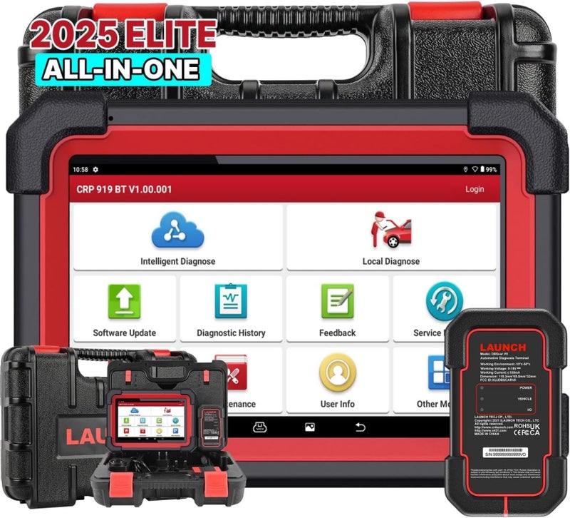 LAUNCH X431 CRP919EBT Bidirectional OBD2 Scanner 2025 Full System Diagnostic Scan Tool35 ServicesECU CodingActive TestCANFDDOIP FCA AutoauthVAG GuidedUpgraded of CRP919E