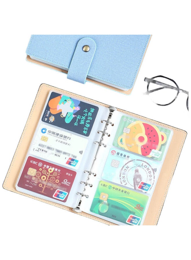 Longe Langjie, Business Card Organizer Loose-Leaf Style, Card Holder, Credit Card And Membership Card Holder, Portable Business Card Case, Bank Card Holder, Large Capacity Collection Folder, Black - Image 1
