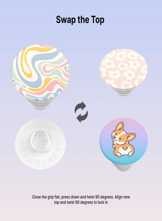 PopSockets Adorable Abstract Phone Grip Bundle, Includes 3 PopGrips - Cheeky Corgi, Mod Flowers, Soft Waves - Image 3