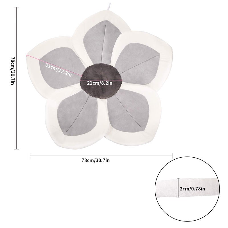 Sundee Baby Bath - Flower Baby Bath Pad Infant Bathtub Mat for Bathtub Tub Sink - Gray2 - Image 2