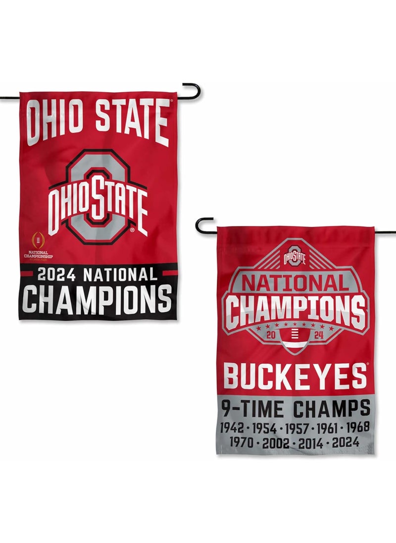 WinCraft WinCraft OSU Buckeyes 2024 National Champions Double Sided Garden Flag  - Image 1